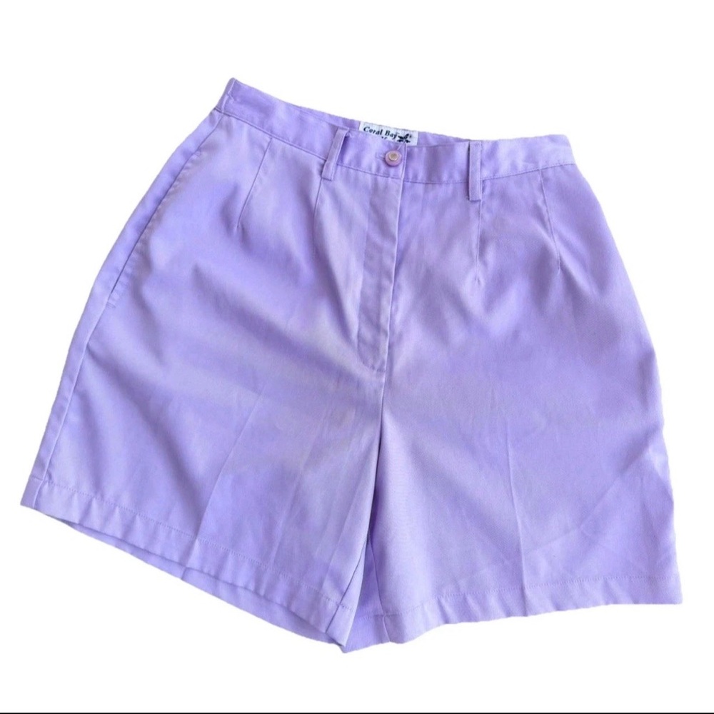 Coral Bay High Waist Purple Shorts